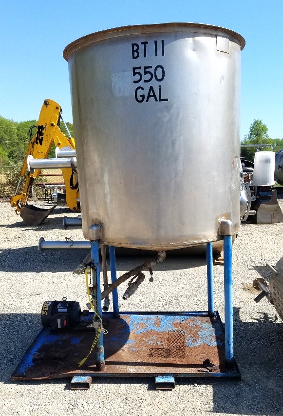 used 550 Gallon Stainless Steel Tank. 56